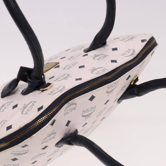 MCM Vicetos Logogram Hand Bag PVC 2way White - Picture 6 of 15